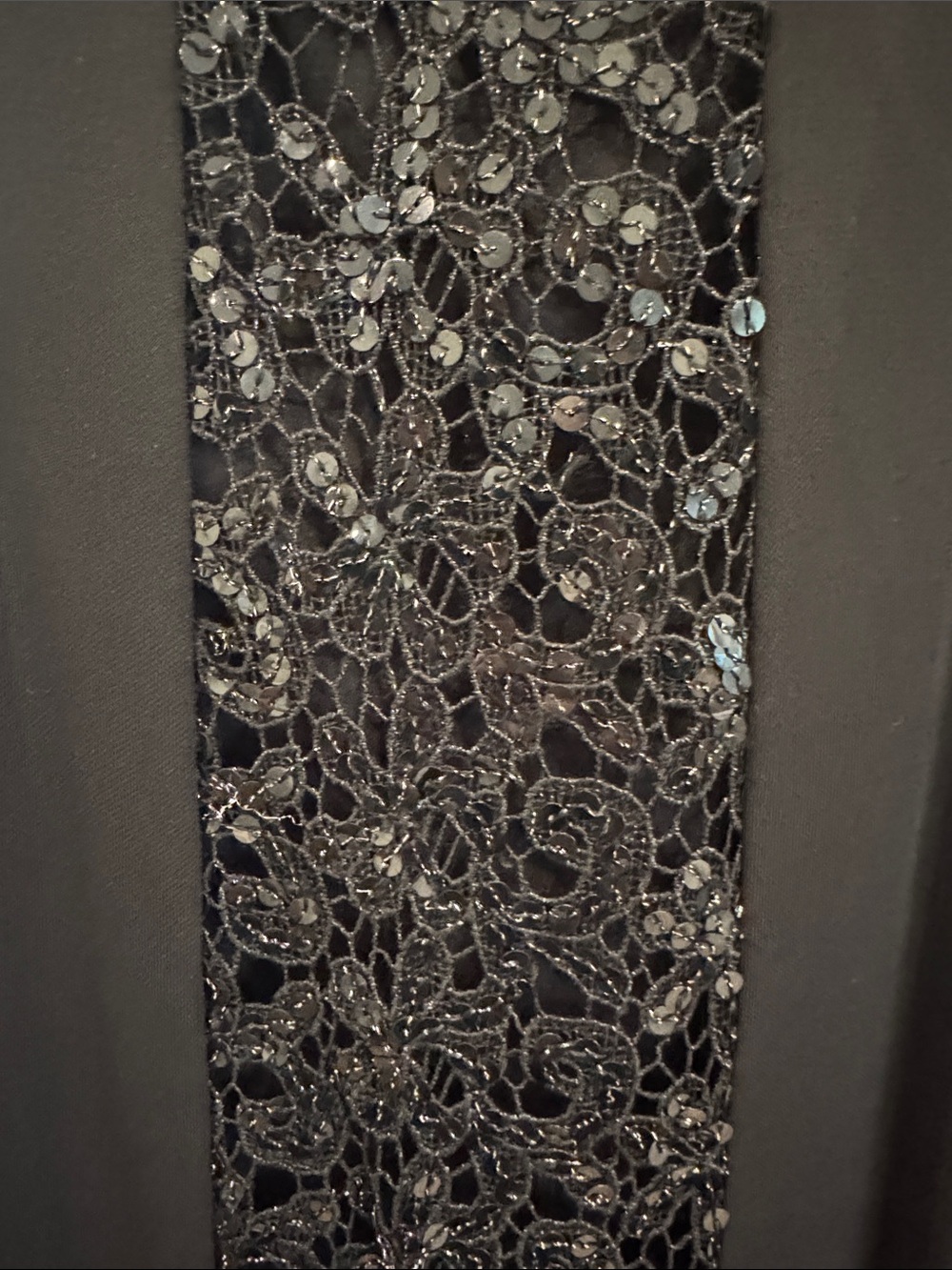 Vintage Jovani Black Beaded Lace V-Neck Evening Gown - Picture 9 of 10